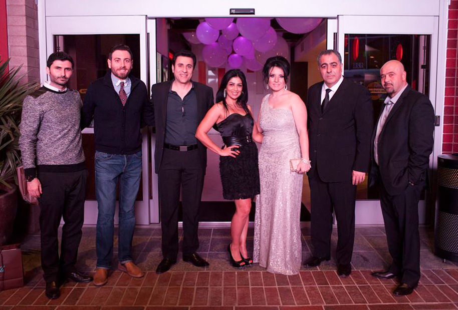 Nazo Bravo, Hrach Titizian, Hrach Titizian, Vahik Pirhamzei, Anahid Avanesian, Gayane & Jack Topalian, and Jack Cholakian at the US premiere of Betrayal